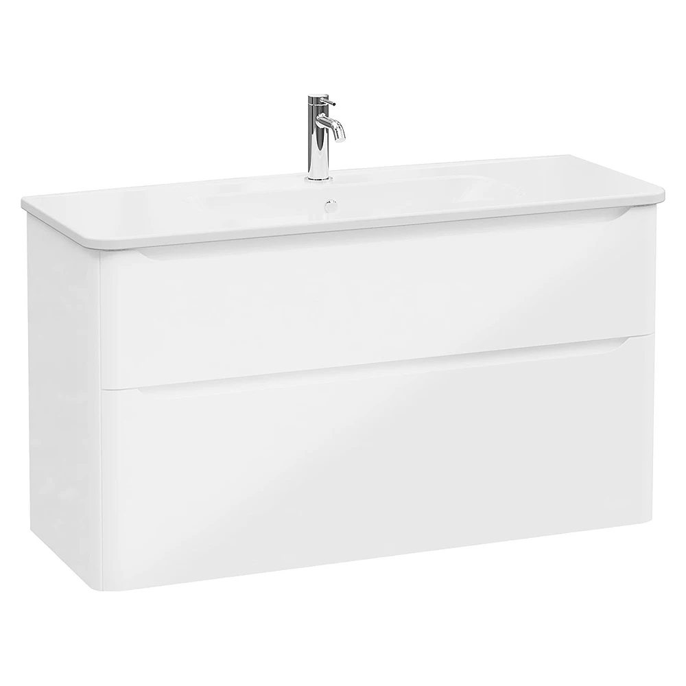Vitra Integra Round 120 Cm Parlak Beyaz İki Çekmeceli Lavabo Dolabı