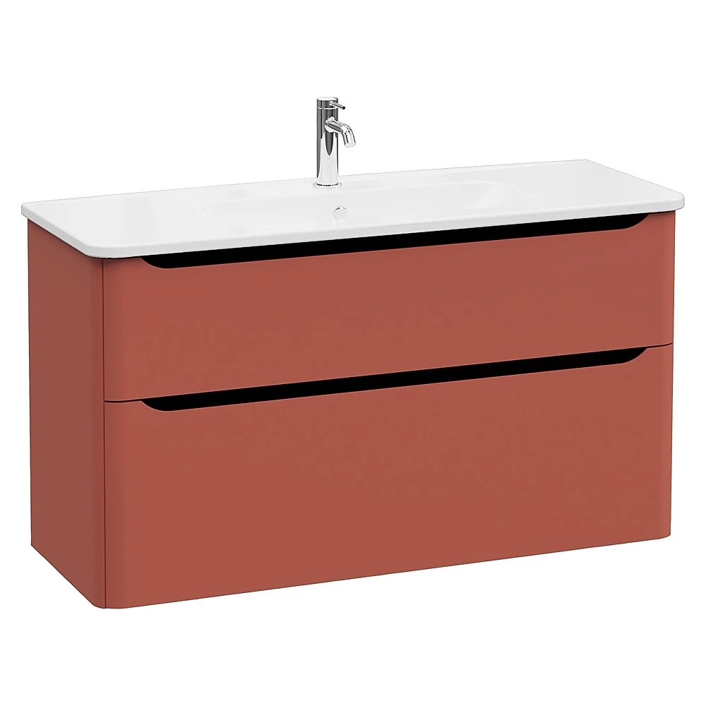 Vitra Integra Round 120 Cm Mat Kırmızı İki Çekmeceli Lavabo Dolabı