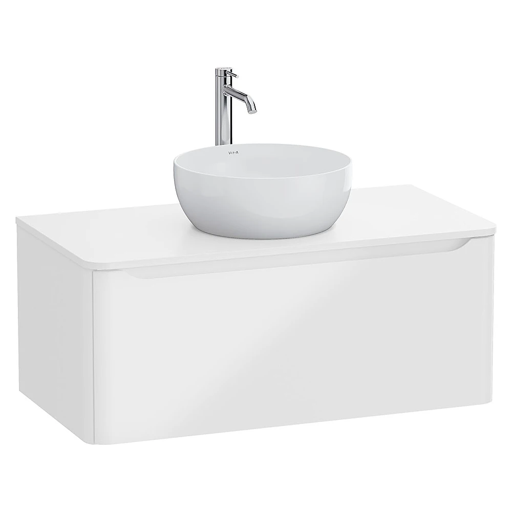 Vitra Integra Round 100 Cm Parlak Beyaz Tek Çekmeceli Lavabosuz Lavabo Dolabı