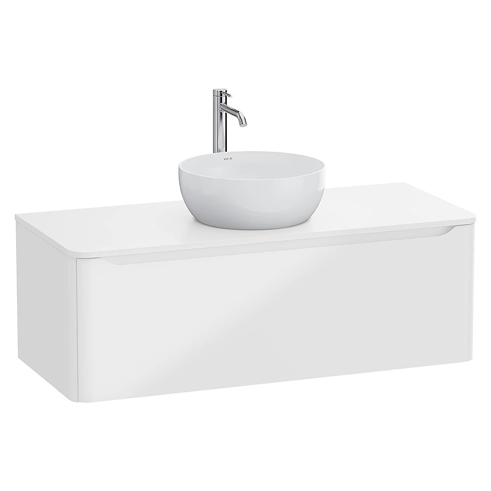 Vitra Integra Round 120 Cm Parlak Beyaz Tek Çekmeceli Lavabosuz Lavabo Dolabı