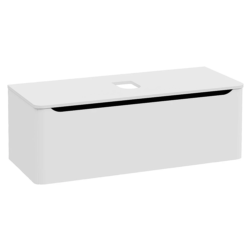 Vitra Integra Round 120 Cm Mat Açık Gri Tek Çekmeceli Lavabosuz Lavabo Dolabı