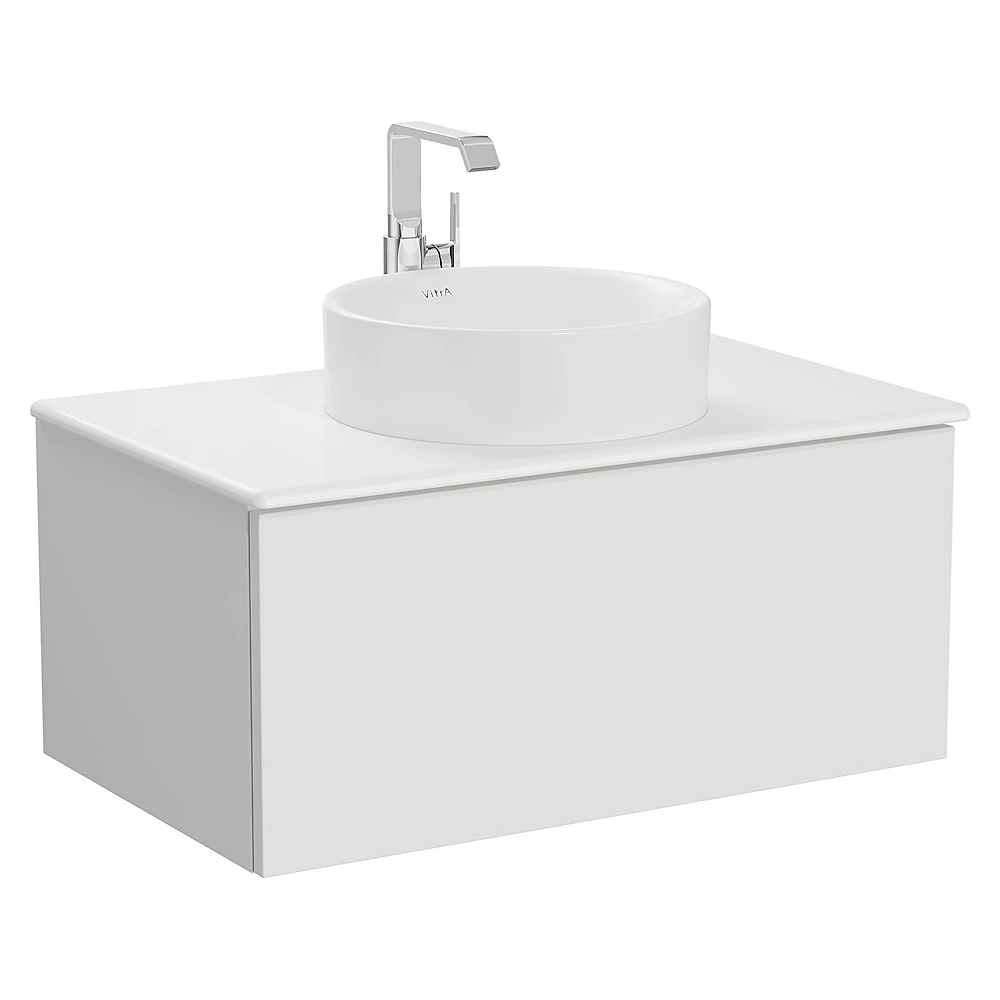 Vitra Metropole Pure 80 Cm Mat Açık Gri Tek Çekmeceli Lavabo Dolabı