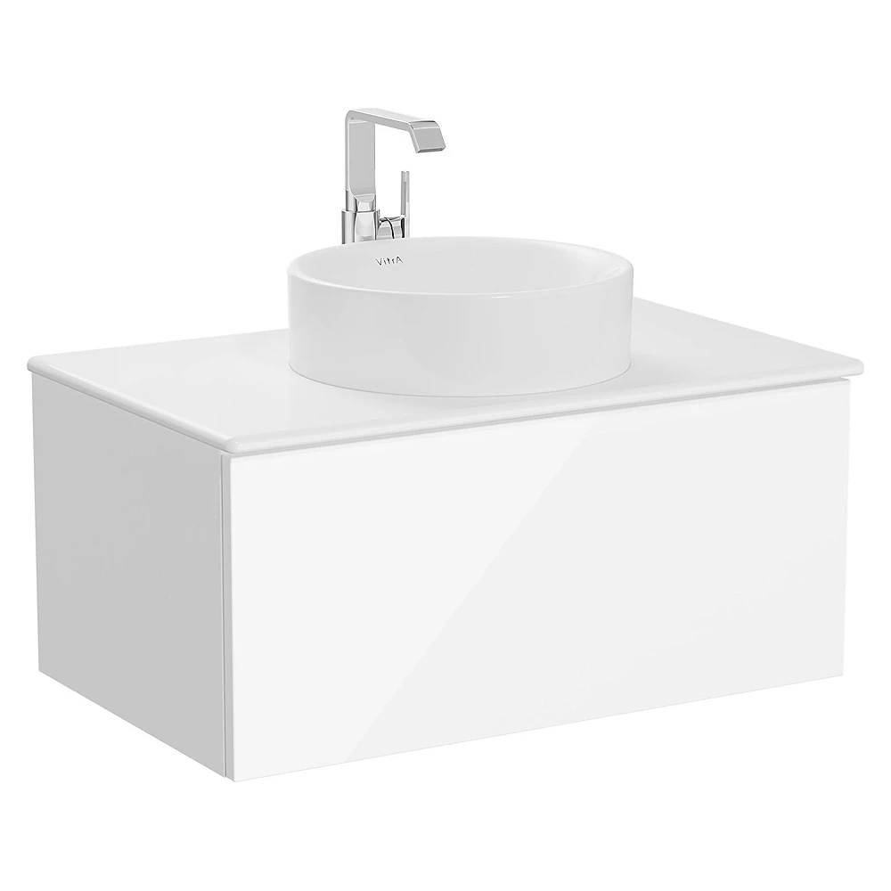 Vitra Metropole Pure 80 Cm Parlak Beyaz Tek Çekmeceli Lavabo Dolabı
