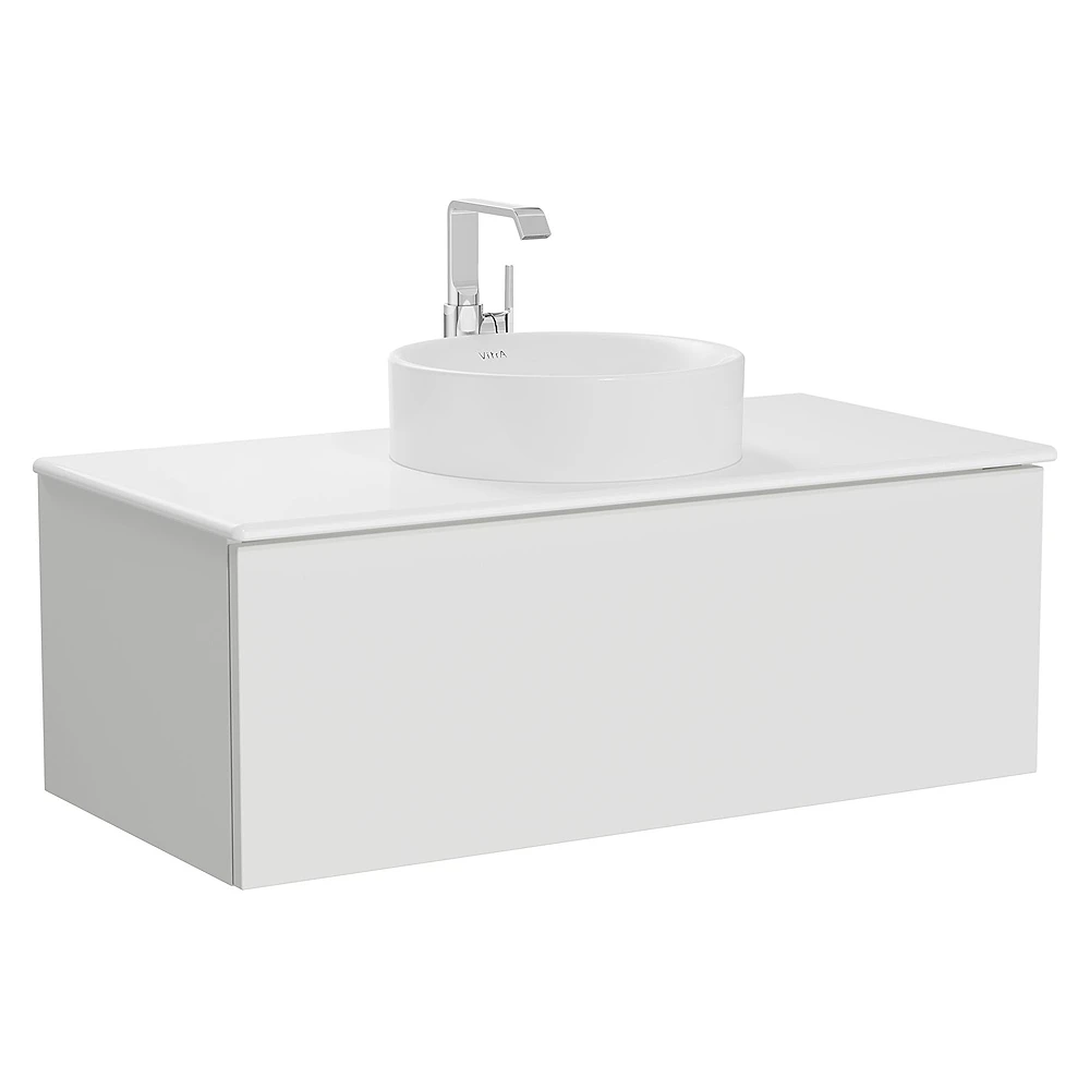 Vitra Metropole Pure 100 Cm Mat Açık Gri Tek Çekmeceli Lavabo Dolabı