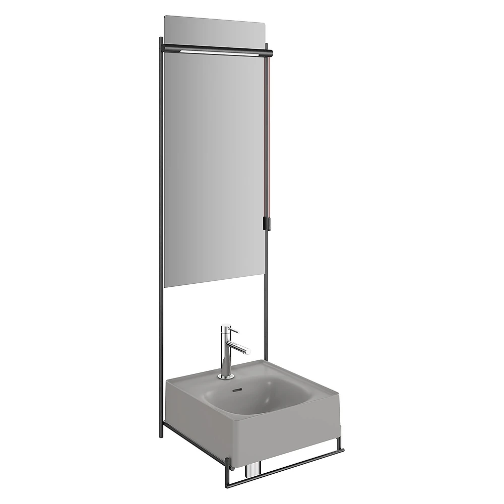 Vitra Equal 40 Cm Gri Gri Lavabolu Havluluklu Lavabo Ünitesi