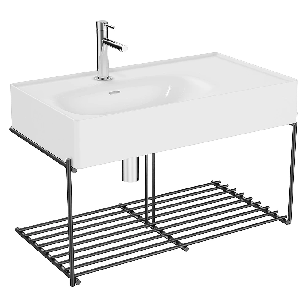 Vitra Equal 80 Cm Beyaz Beyaz Lavabolu Raflı Lavabo Ünitesi