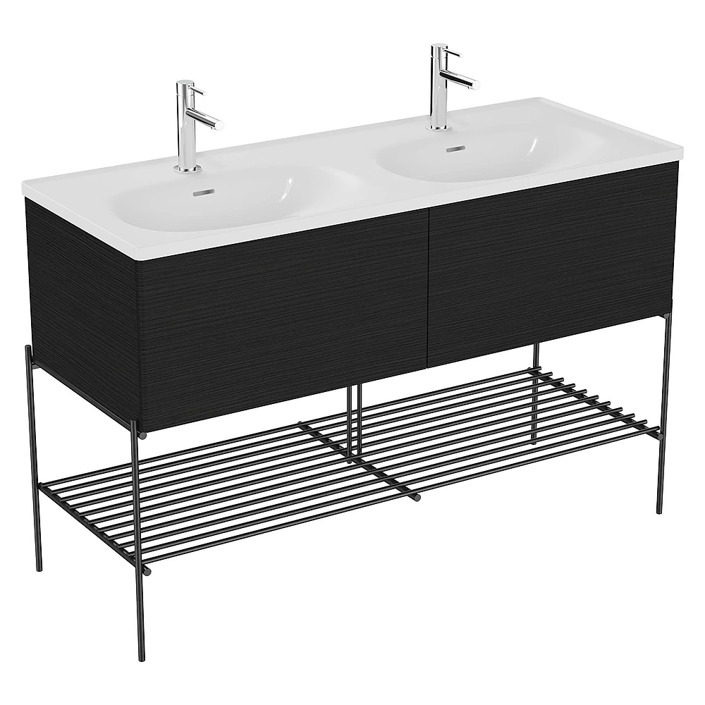 Vitra Equal 130 Cm Hareli Siyah Meşe İki Çekmeceli Lavabo Dolabı