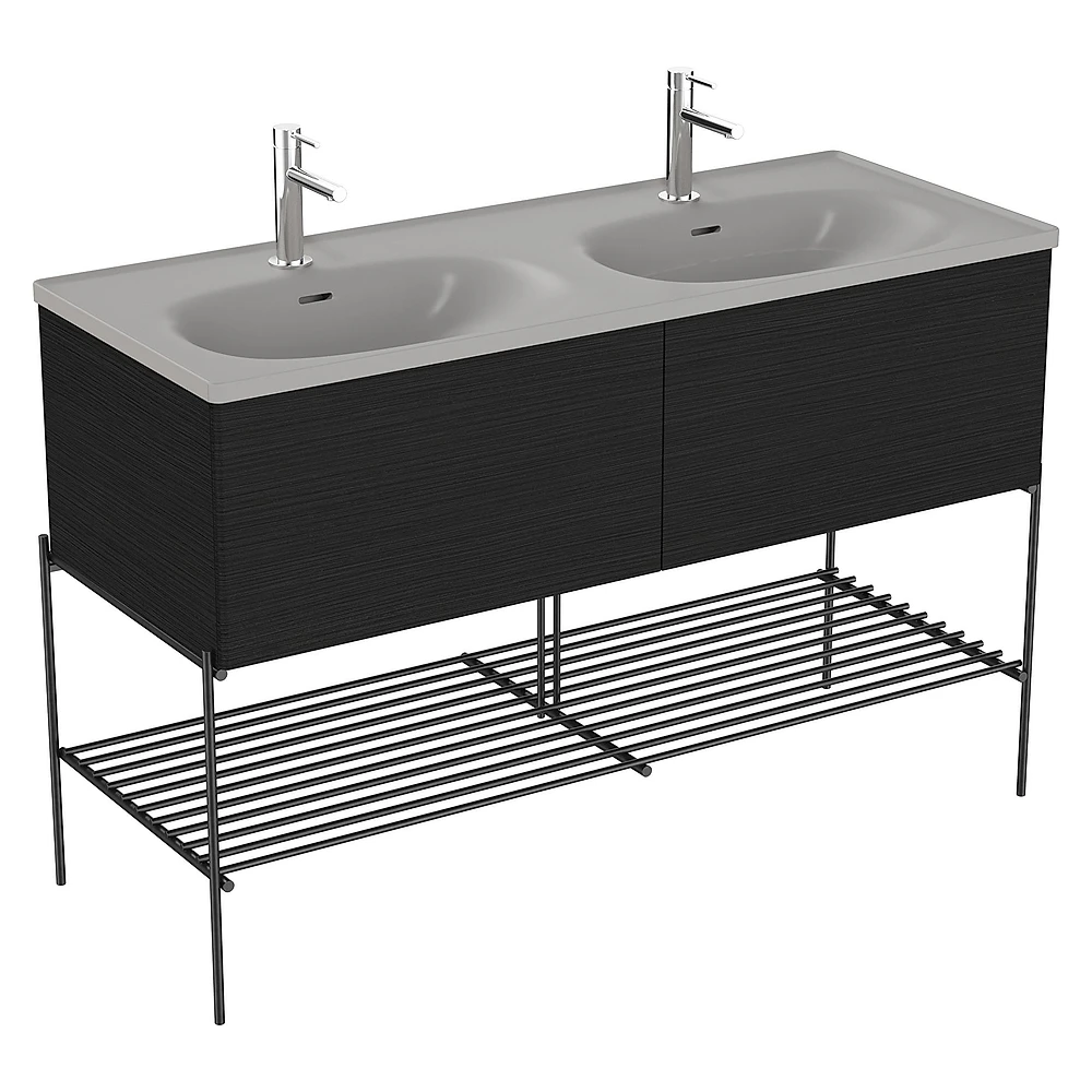 Vitra Equal 130 Cm Hareli Siyah Meşe İki Çekmeceli Lavabo Dolabı - 66528