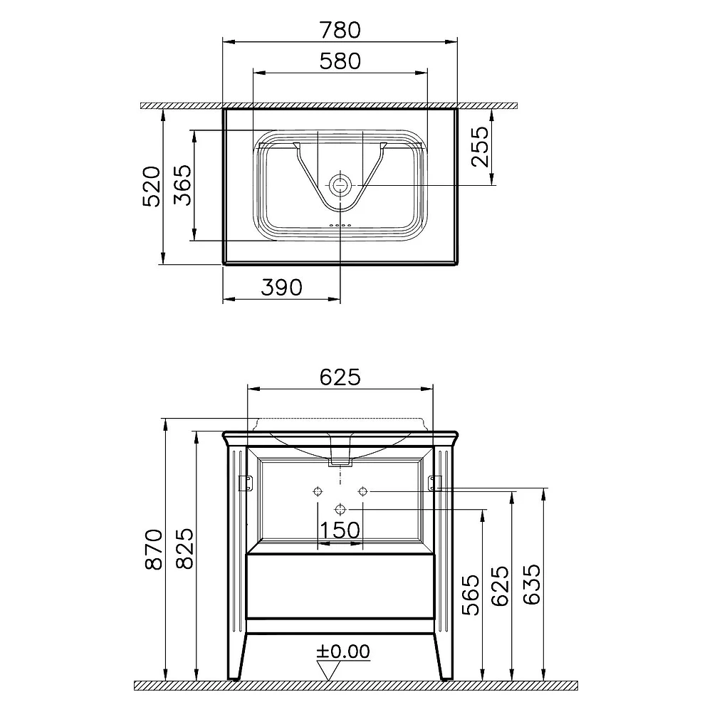 Vitra Valarte 80 Cm Mat Gri Tek Çekmeceli Tezgahüstü Lavabolu Armatür Deliksiz Lavabo Dolabı 2