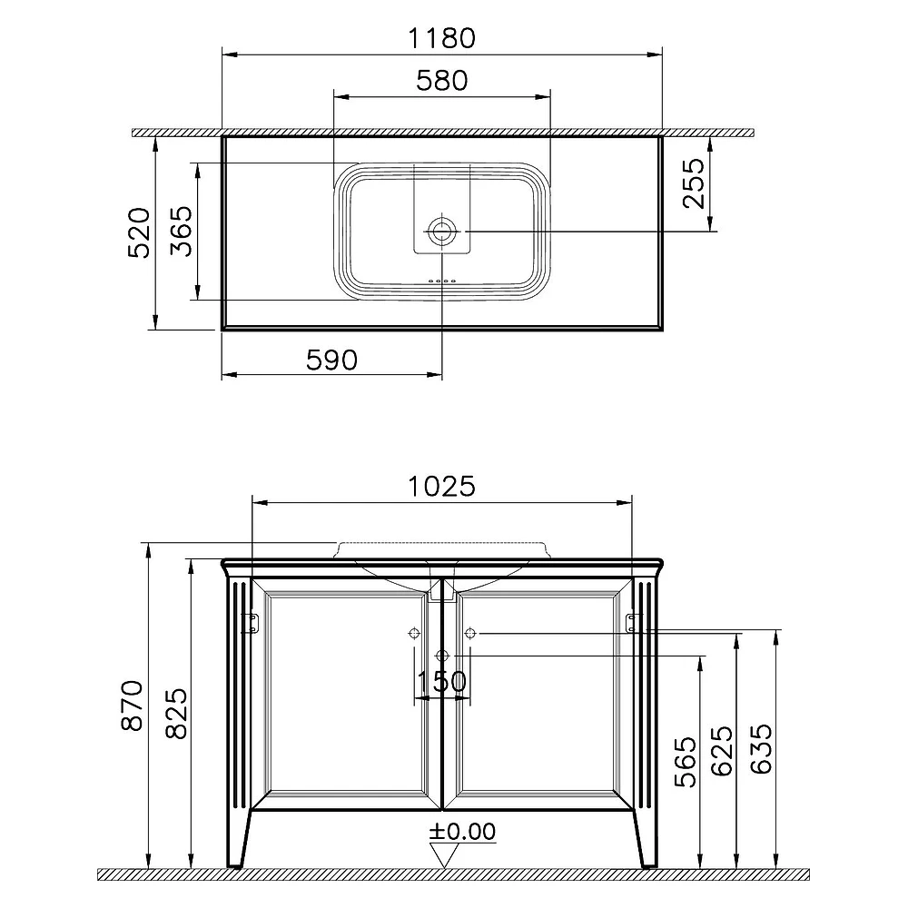 Vitra Valarte 120 Cm Mat Fildişi İki Kapaklı Tezgahüstü Lavabolu Armatür Deliksiz Lavabo Dolabı 2