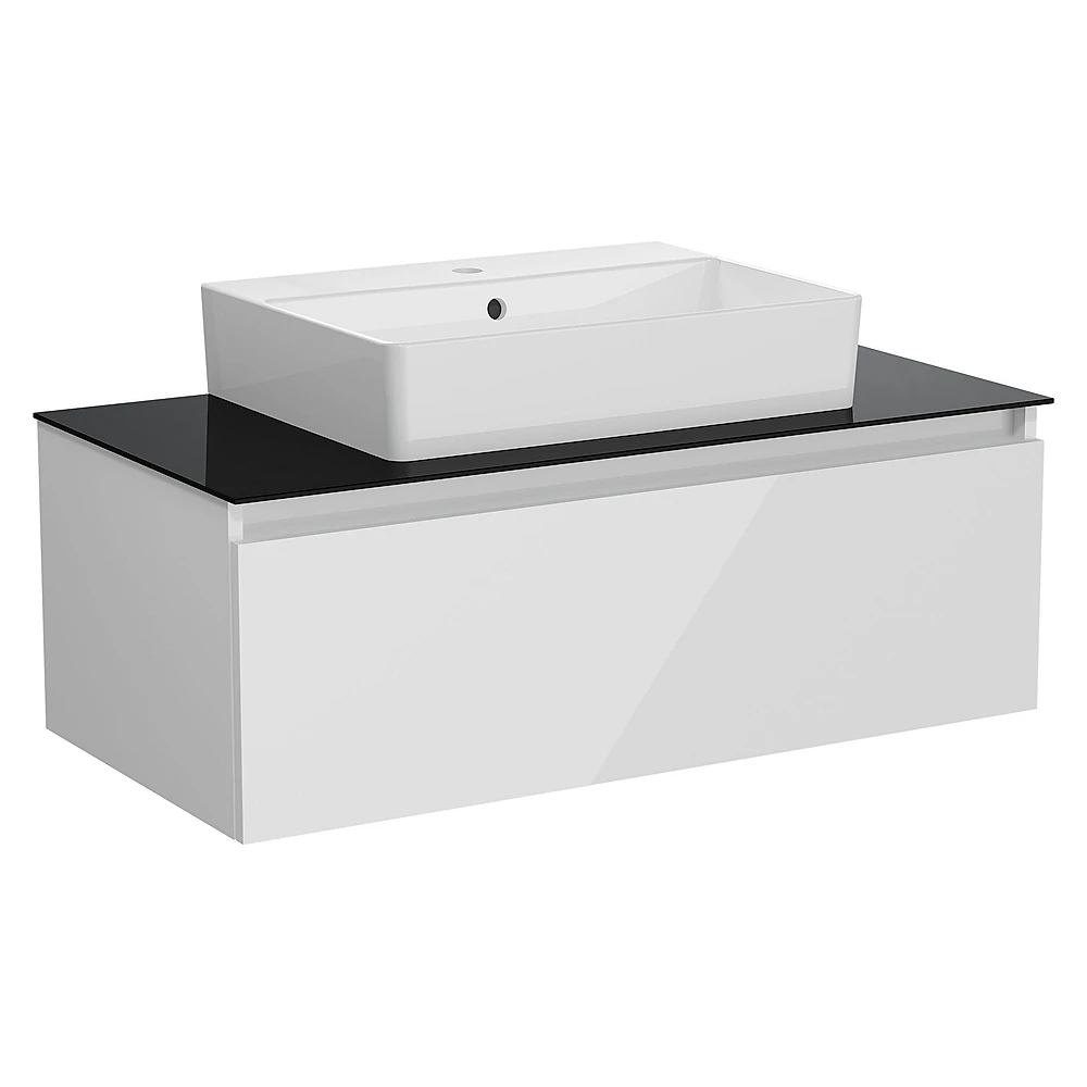 Vitra Nuo 100 Cm Parlak Beyaz Tek Çekmeceli Lavabo Dolabı