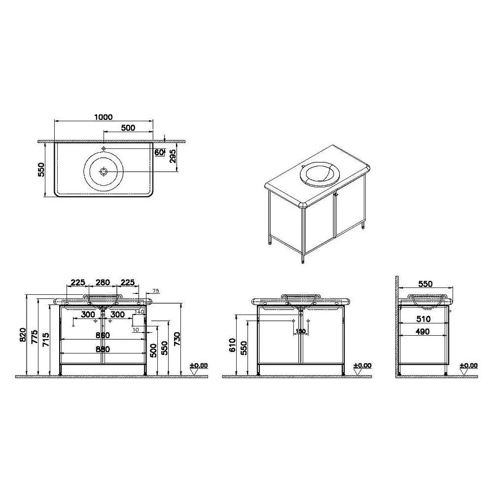 Vitra Liquid 100 Cm Çizgili Cam Lavabo Dolabı - 66741 3
