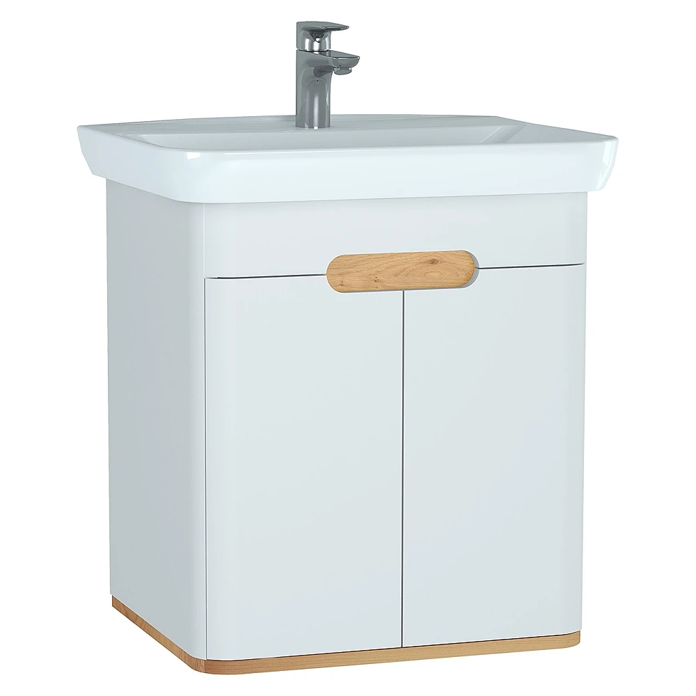 Vitra Sento 65 Cm Mat Beyaz İki Kapaklı Aydınlatmalı Lavabo Dolabı