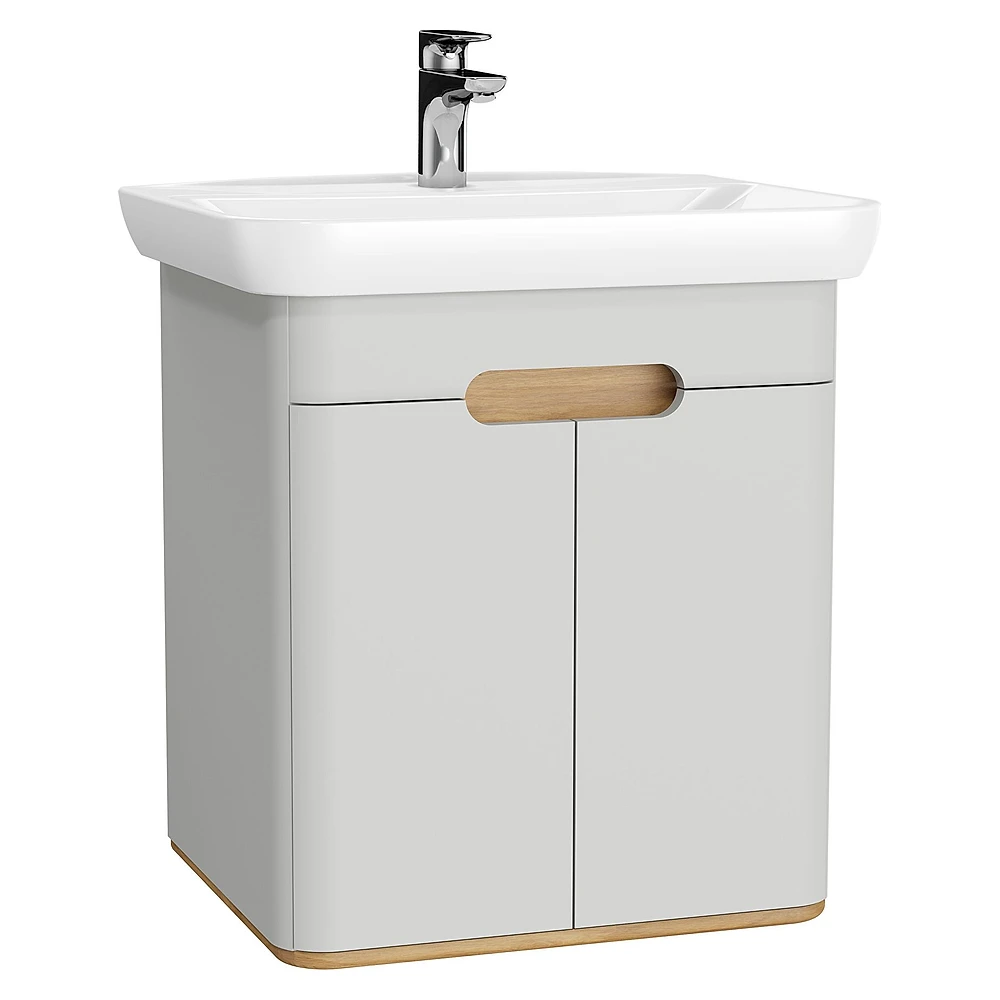 Vitra Sento 65 Cm Mat Açık Gri İki Kapaklı Aydınlatmalı Lavabo Dolabı