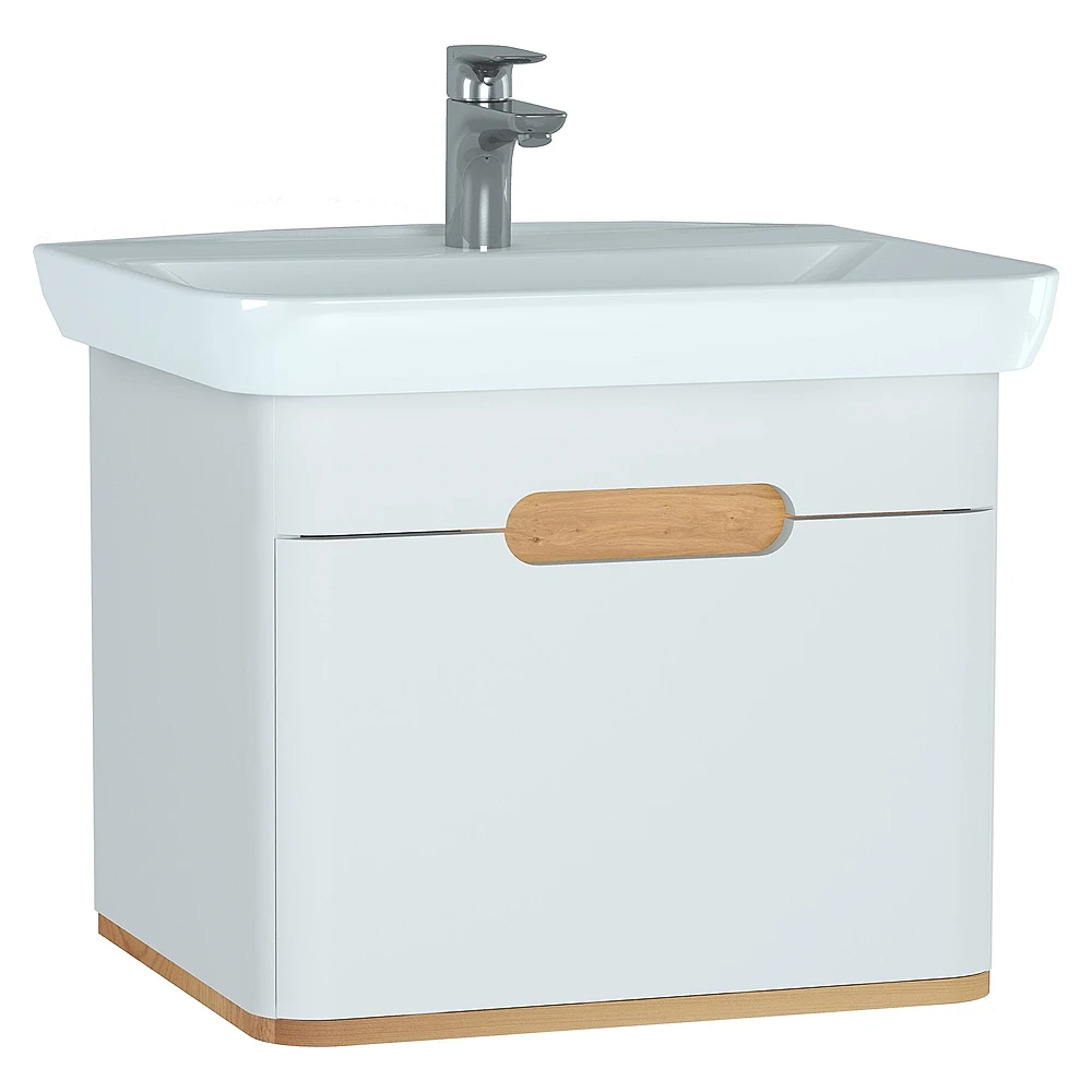 Vitra Sento 65 Cm Mat Beyaz Tek Çekmeceli Aydınlatmalı Lavabo Dolabı