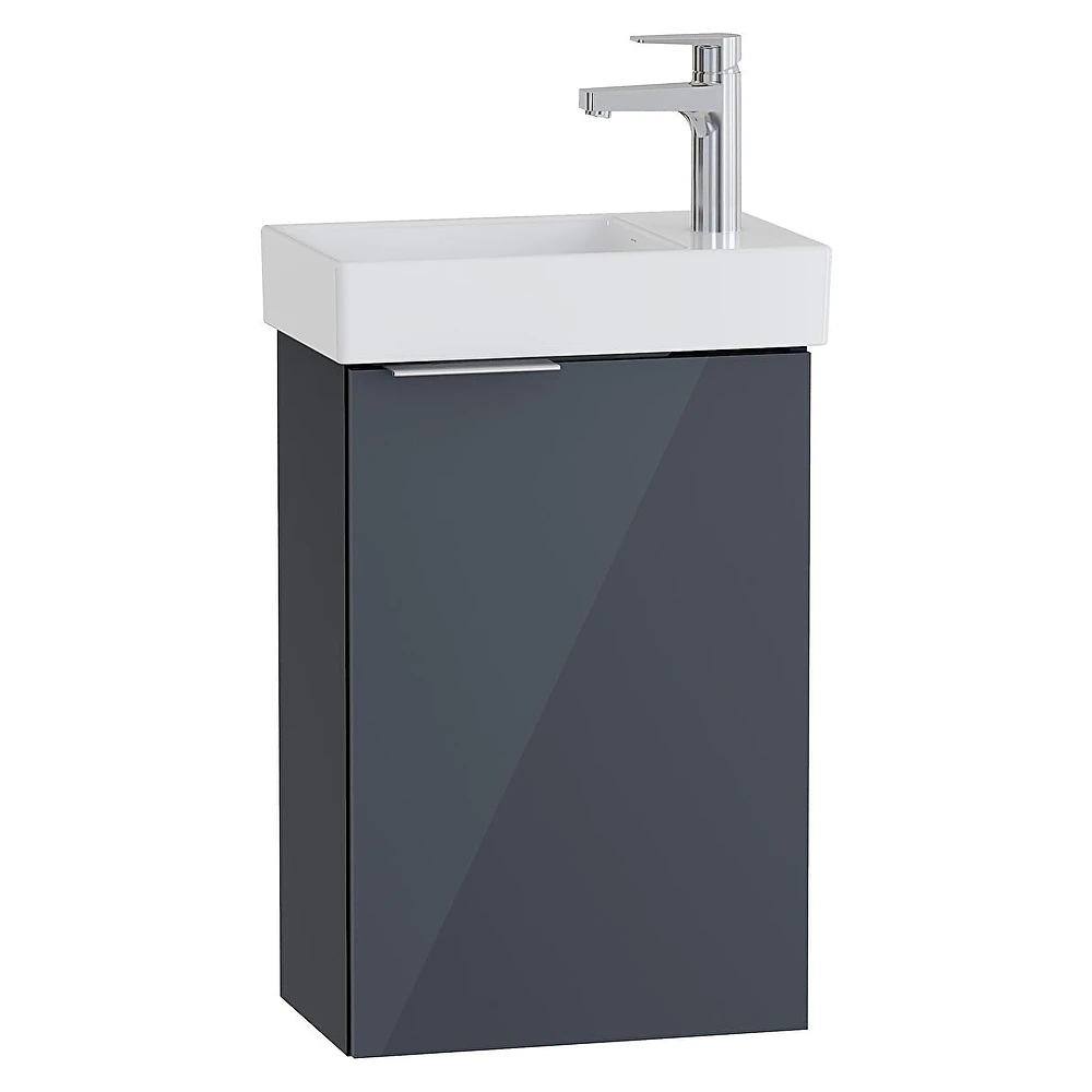 Vitra Mia Plus Square 45 Cm Parlak Antrasit Tek Kapaklı Sağ Lavabo Dolabı
