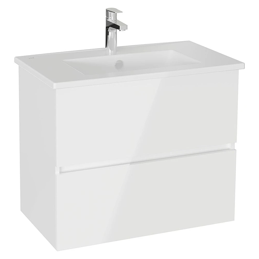 Vitra Mia Plus Square 80 Cm Parlak Beyaz İki Çekmeceli Lavabo Dolabı