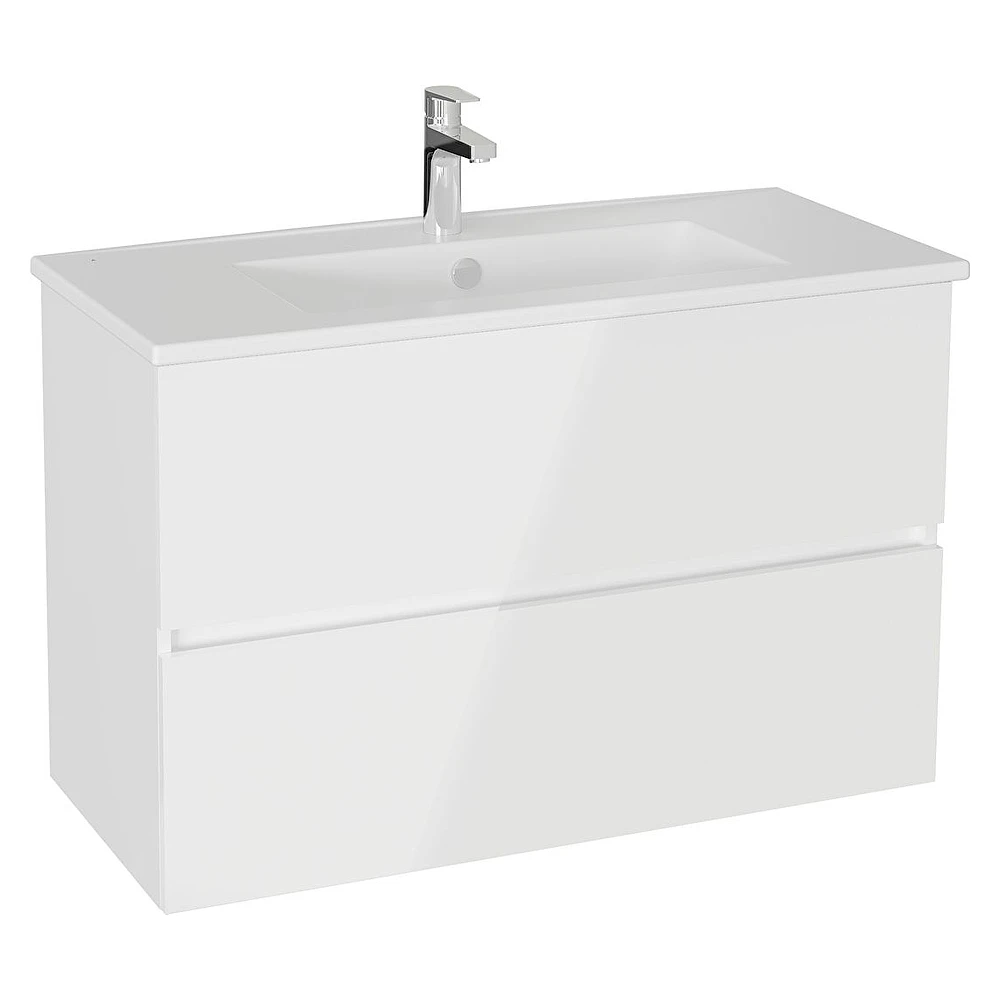 Vitra Mia Plus Square 100 Cm Parlak Beyaz İki Çekmeceli Lavabo Dolabı