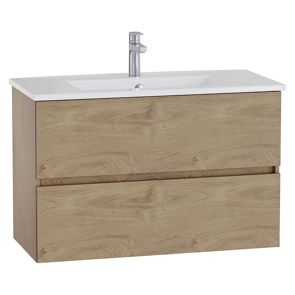 Vitra Mia Plus Square 100 Cm Altın Meşe İki Çekmeceli Lavabo Dolabı
