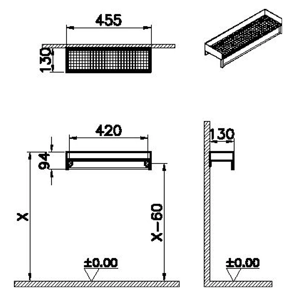 Vitra ArchiPlan 45 Cm Siyah Metal Raf 2