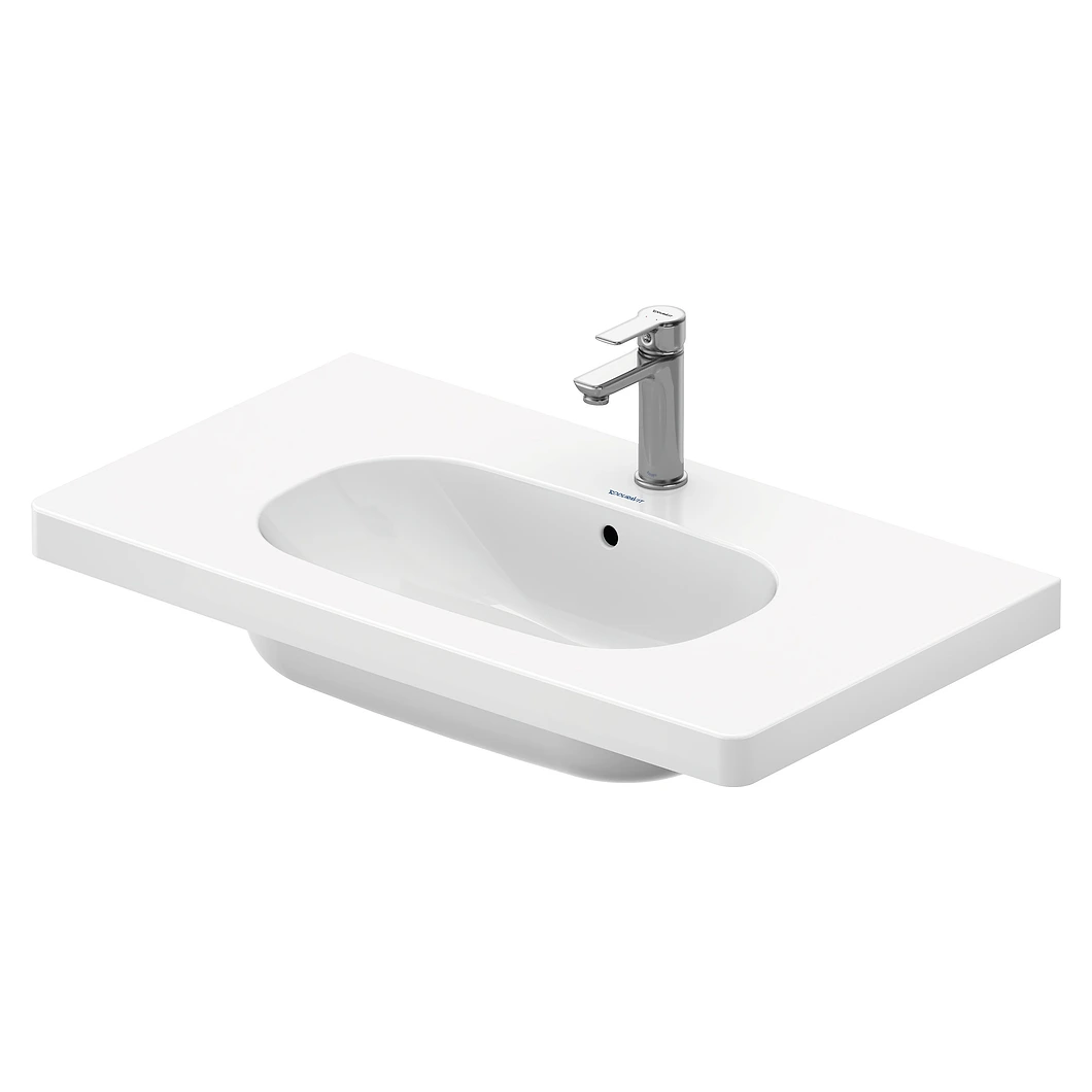 Duravit D-Code 85 Cm Beyaz Parlak Tek Armatür Delikli Lavabo