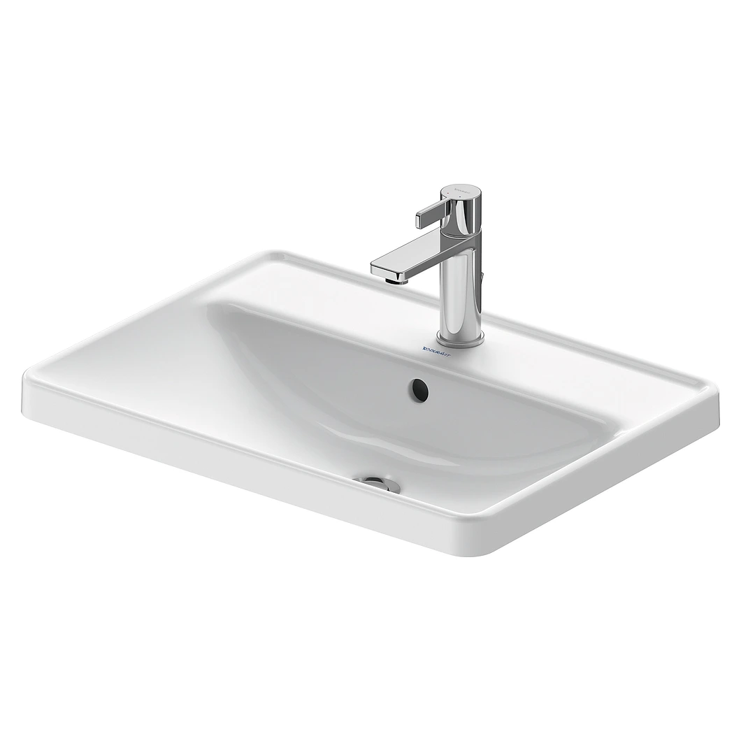 Duravit D-Neo 60 Cm Beyaz Parlak Tek Armatür Delikli Tezgah Altı Lavabo