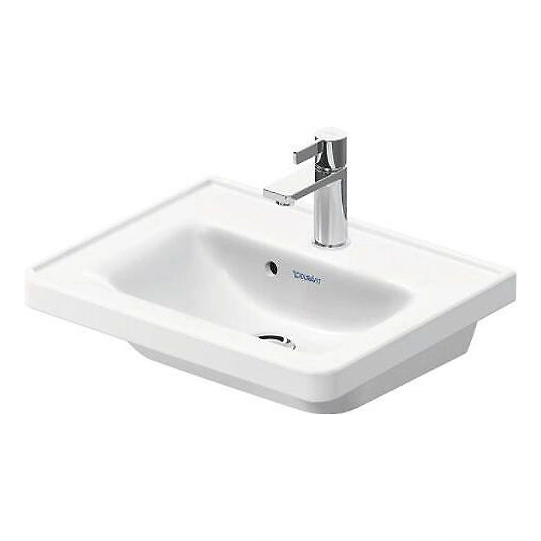 Duravit D-Neo 50 Cm Beyaz Parlak Tek Armatür Delikli Lavabo