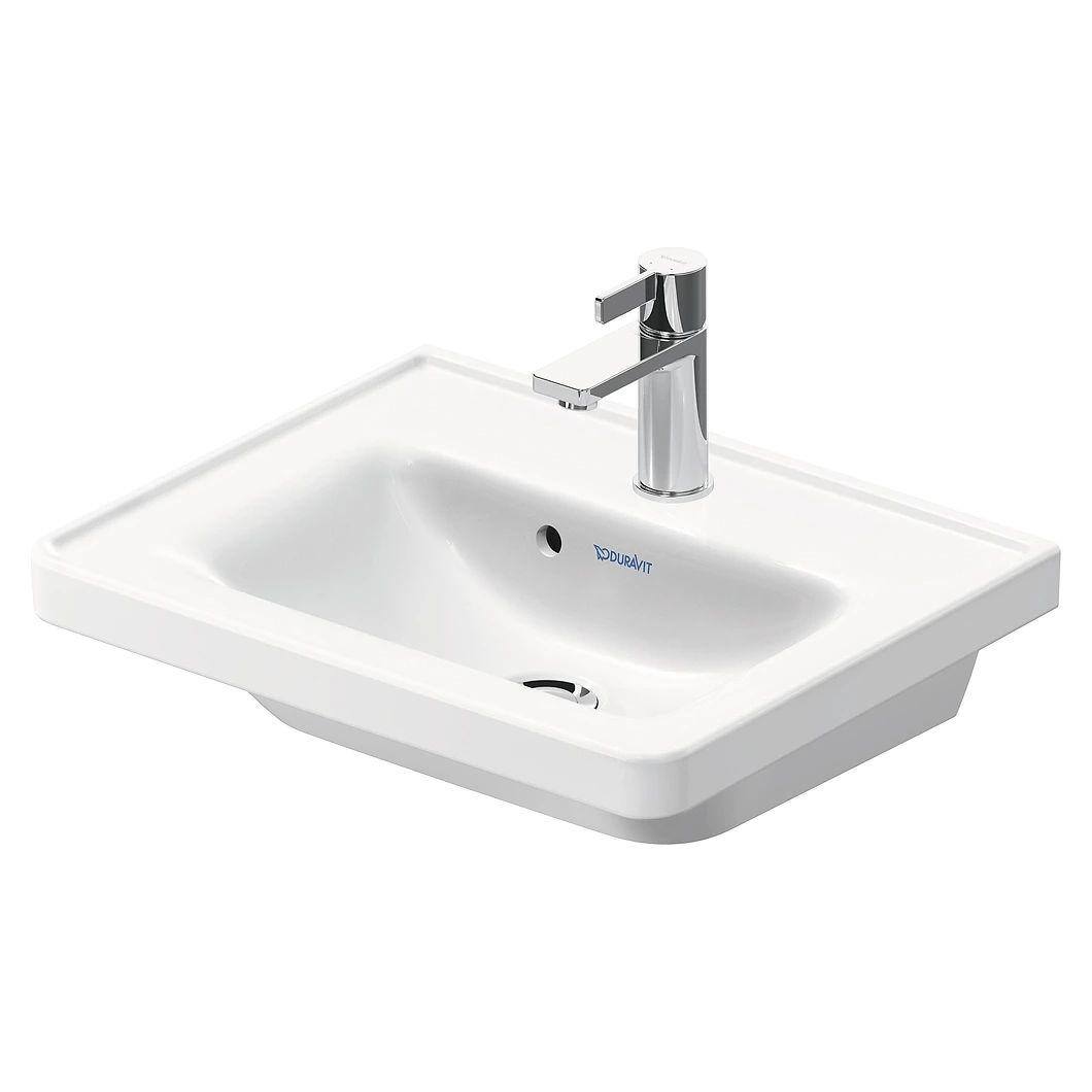 Duravit D-Neo 50 Cm Beyaz Parlak Tek Armatür Delikli Lavabo