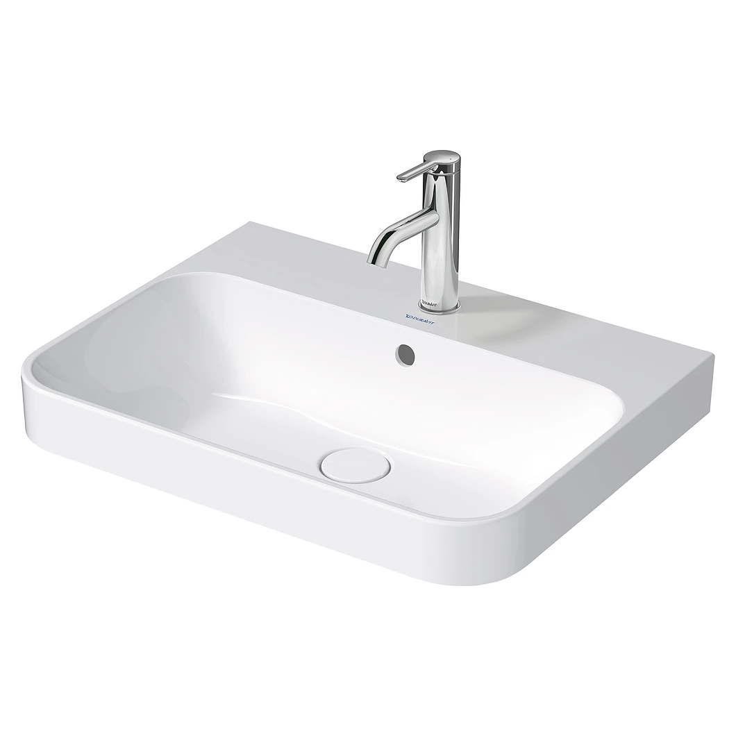 Duravit Happy D.2 60 Cm Beyaz Parlak Tek Armatür Delikli Çanak Lavabo