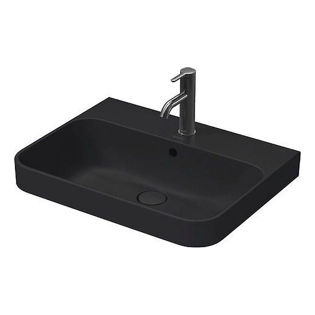 Duravit Happy D.2 60 Cm Antrasit Mat Tek Armatür Delikli Çanak Lavabo