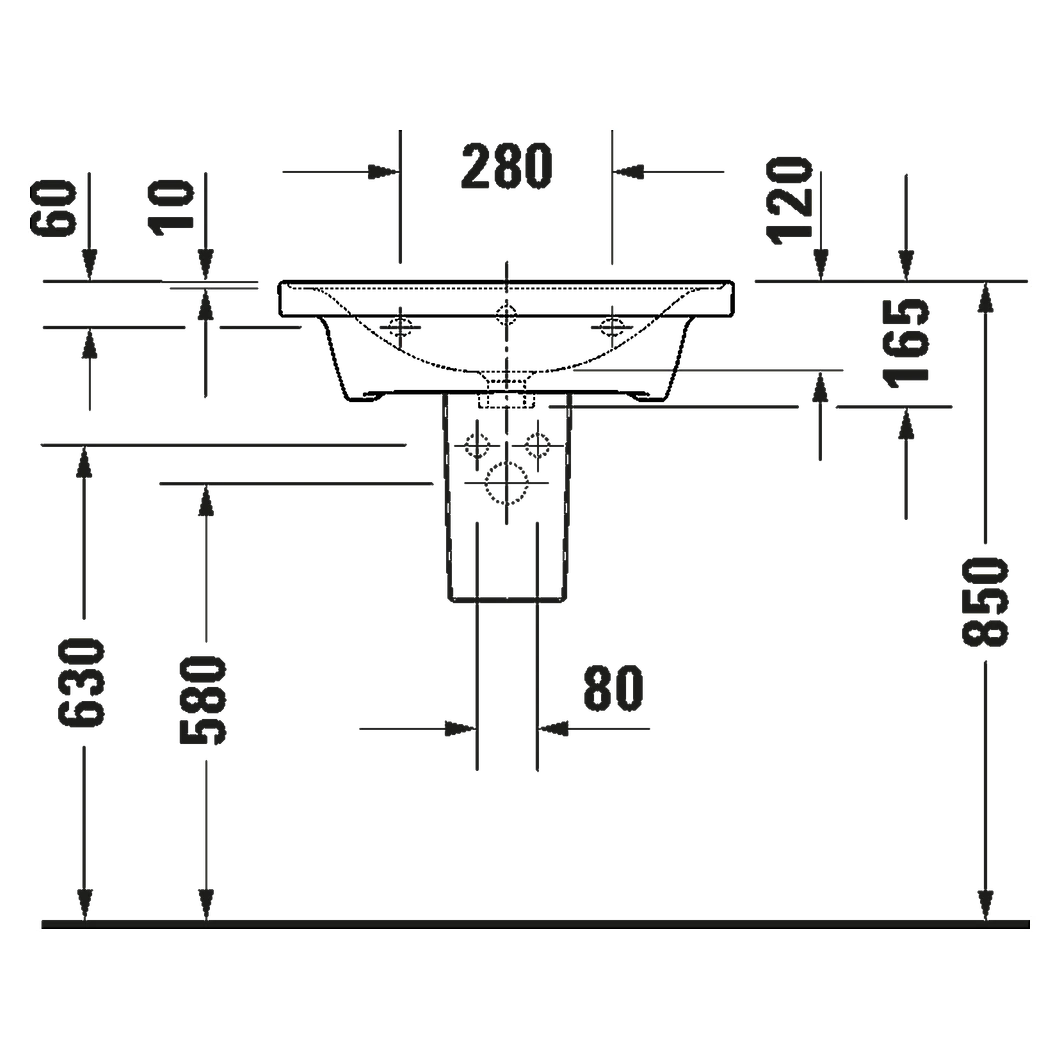 Duravit D-Neo 60 Cm Beyaz Parlak Tek Armatür Delikli Lavabo 2