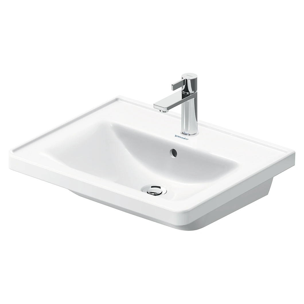 Duravit D-Neo 60 Cm Beyaz Parlak Tek Armatür Delikli Lavabo