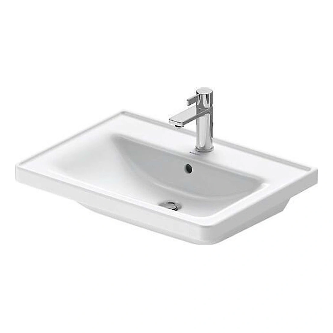 Duravit D-Neo 65 Cm Beyaz Parlak Tek Armatür Delikli Lavabo