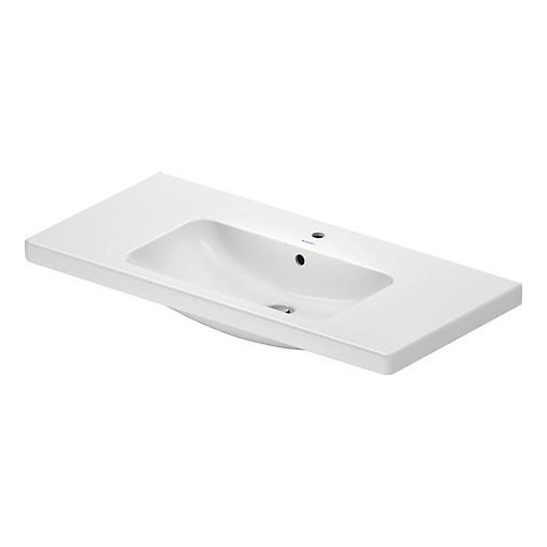 Duravit D-Code 100 Cm Beyaz Parlak Tek Armatür Delikli Lavabo