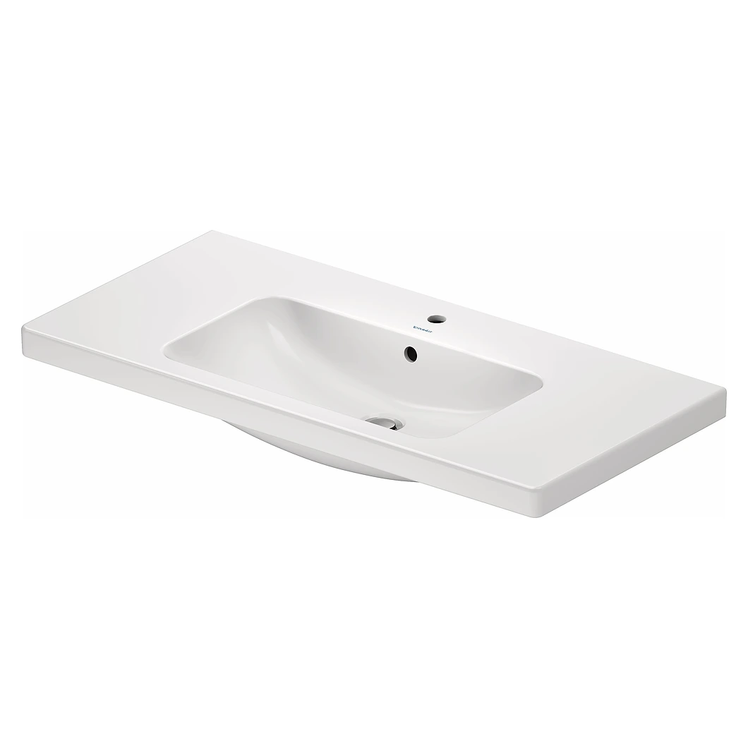 Duravit D-Code 100 Cm Beyaz Parlak Tek Armatür Delikli Lavabo