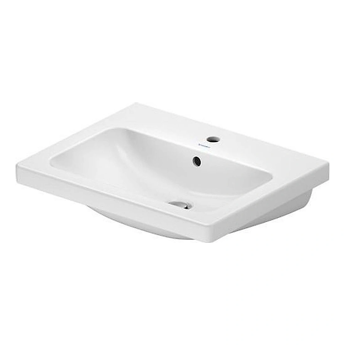 Duravit D-Code 60 Cm Beyaz Parlak Tek Armatür Delikli Lavabo