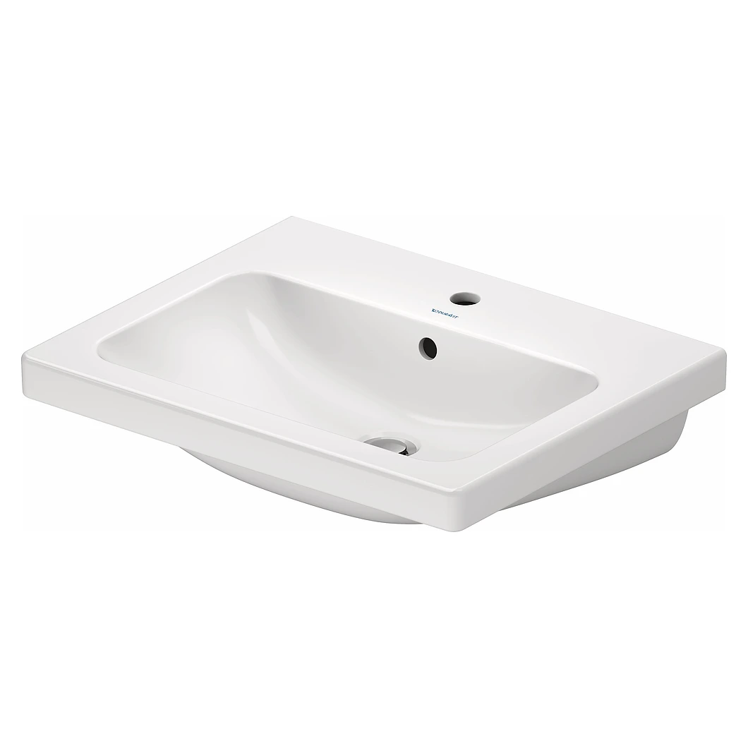 Duravit D-Code 60 Cm Beyaz Parlak Tek Armatür Delikli Lavabo