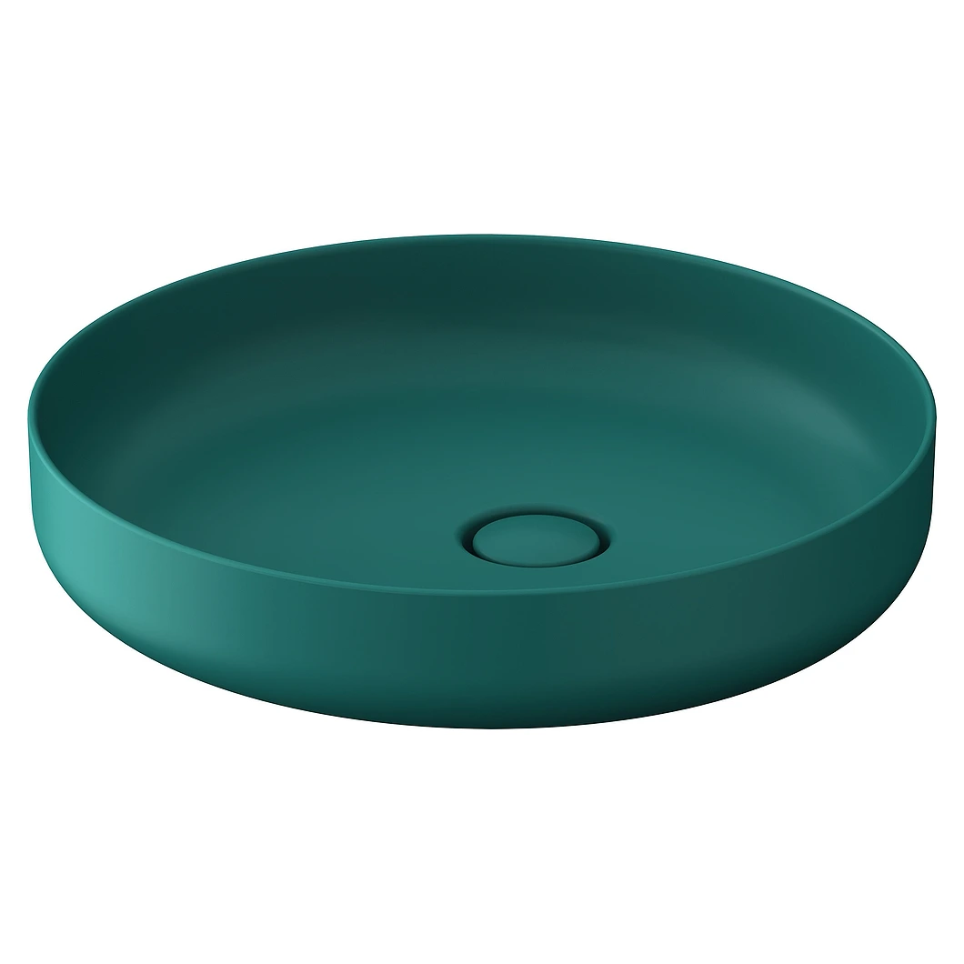 Duravit Vitrium 46 Cm Yeşil Mavi Mat Armatür Deliksiz Çanak Lavabo