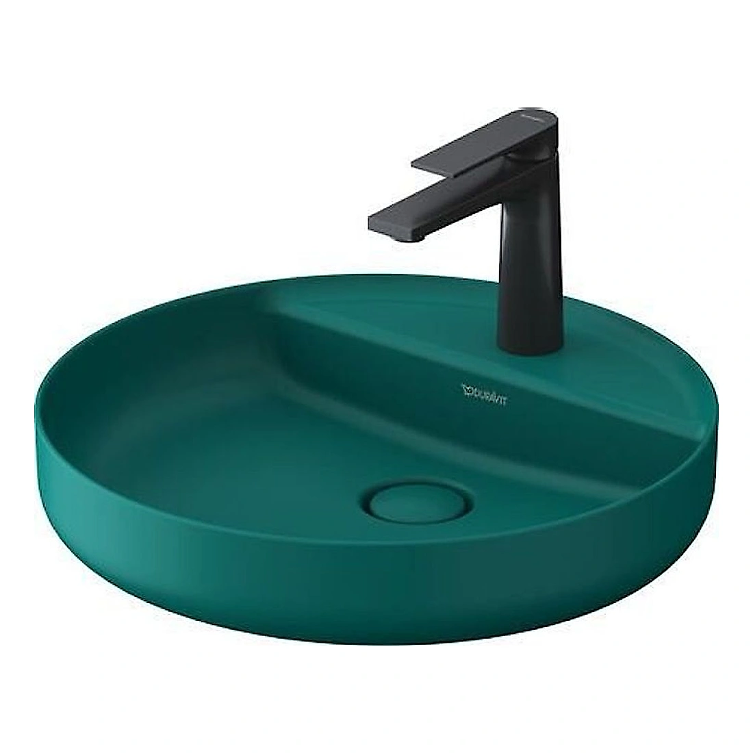 Duravit Vitrium 46 Cm Yeşil Mavi Mat Tek Armatür Delikli Çanak Lavabo