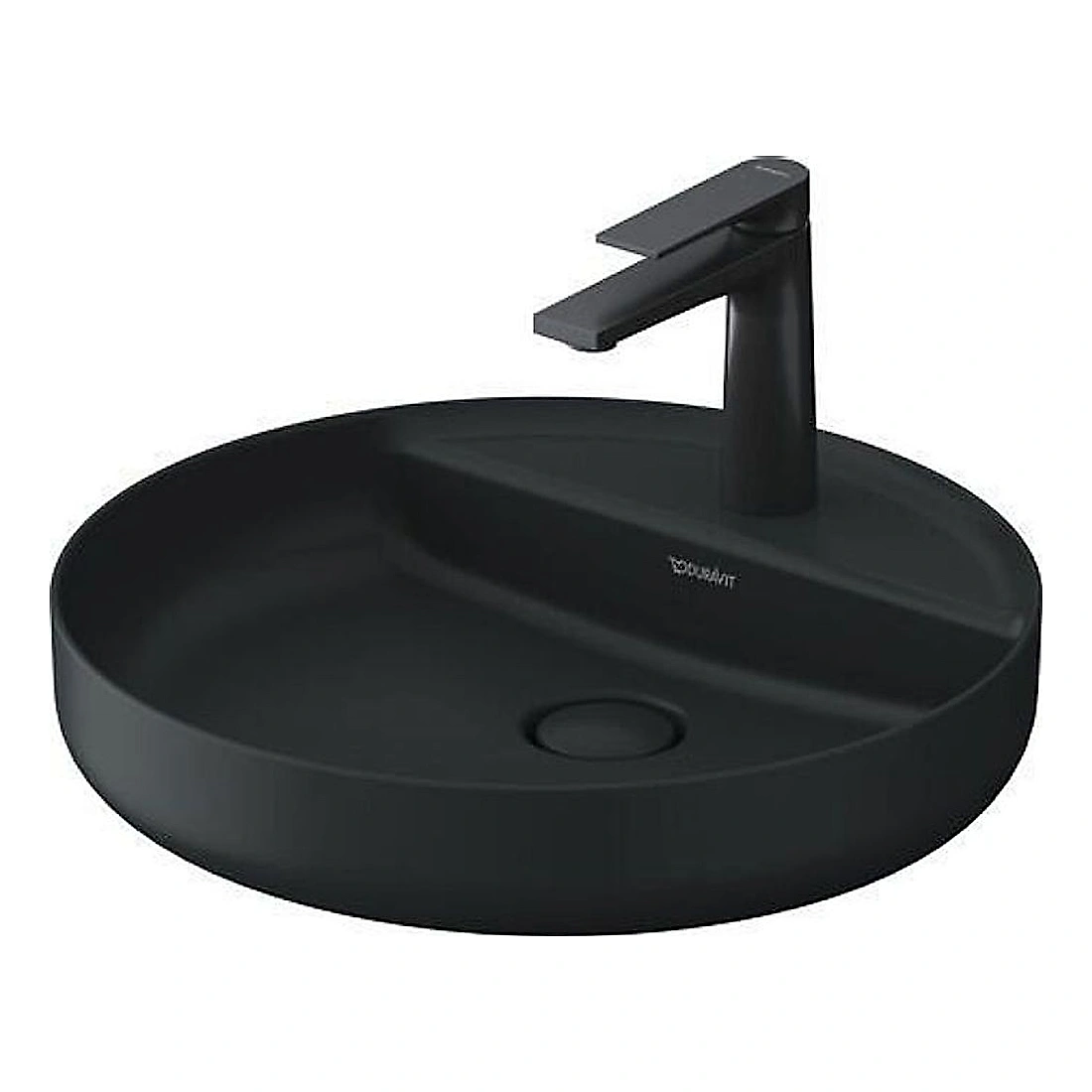 Duravit Vitrium 46 Cm Koyu Gri Mat Tek Armatür Delikli Çanak Lavabo