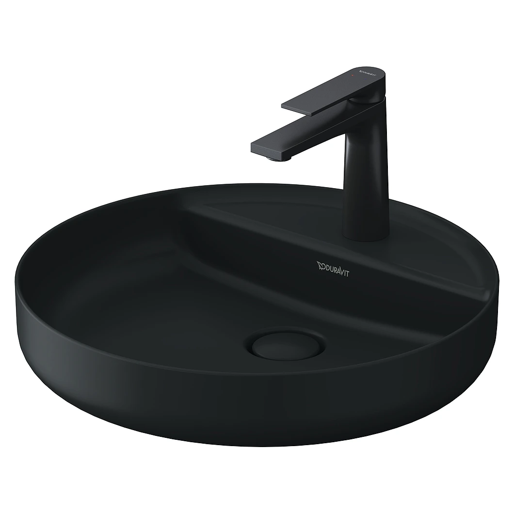 Duravit Vitrium 46 Cm Koyu Gri Mat Tek Armatür Delikli Çanak Lavabo
