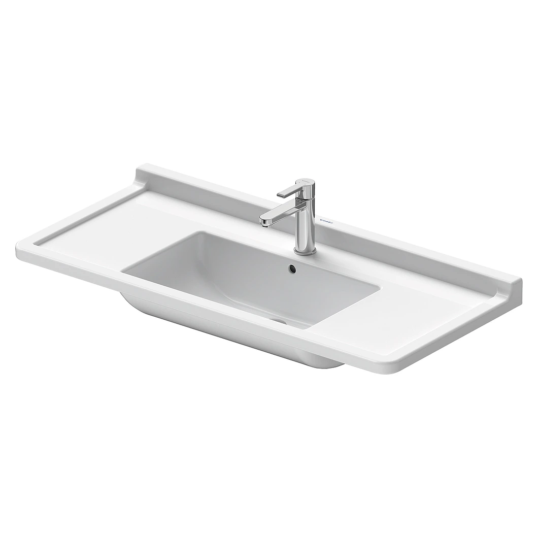 Duravit Starck 3 105 Cm Beyaz Parlak Tek Armatür Delikli Lavabo