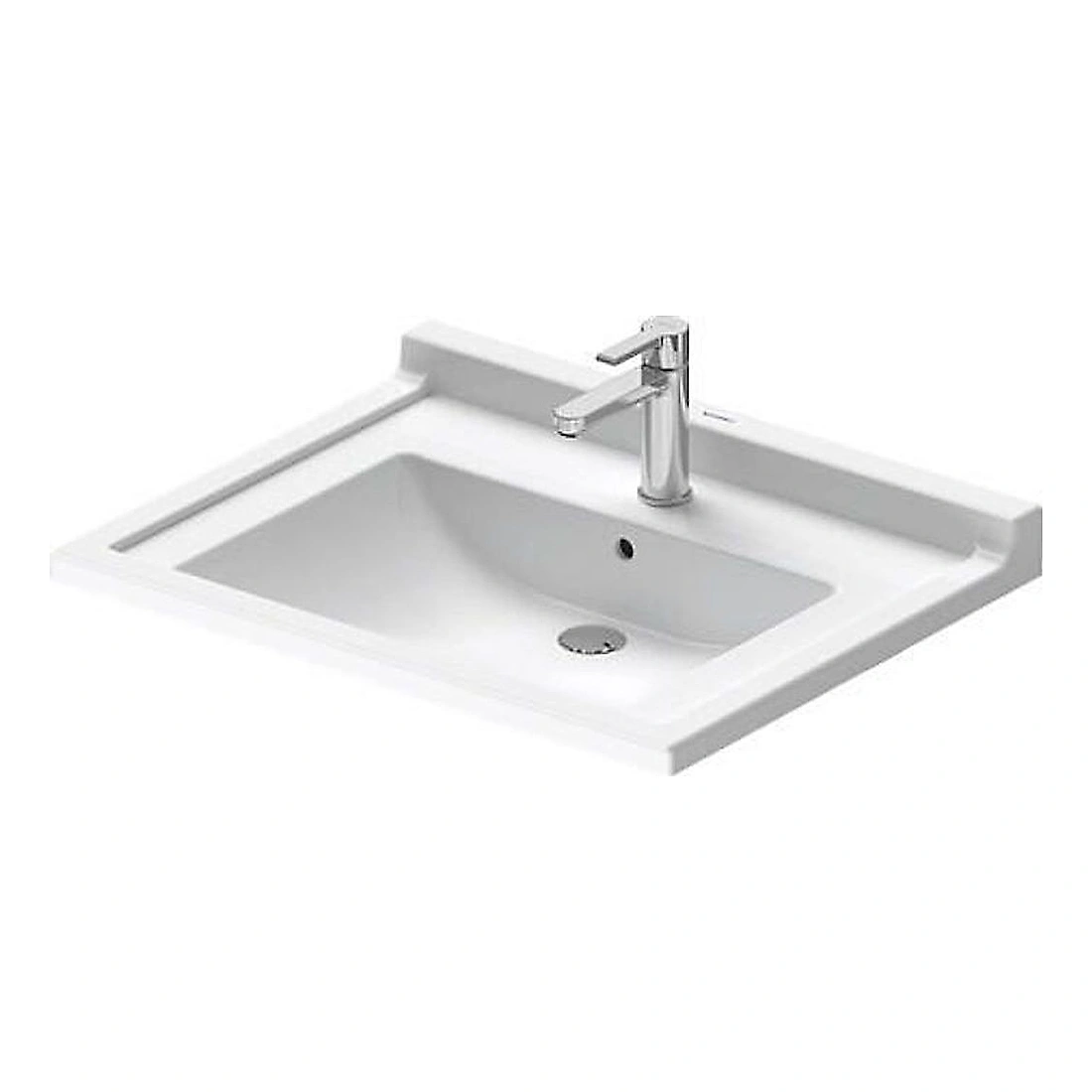Duravit Starck 3 70 Cm Beyaz Parlak Engelli Tek Armatür Delikli Lavabo