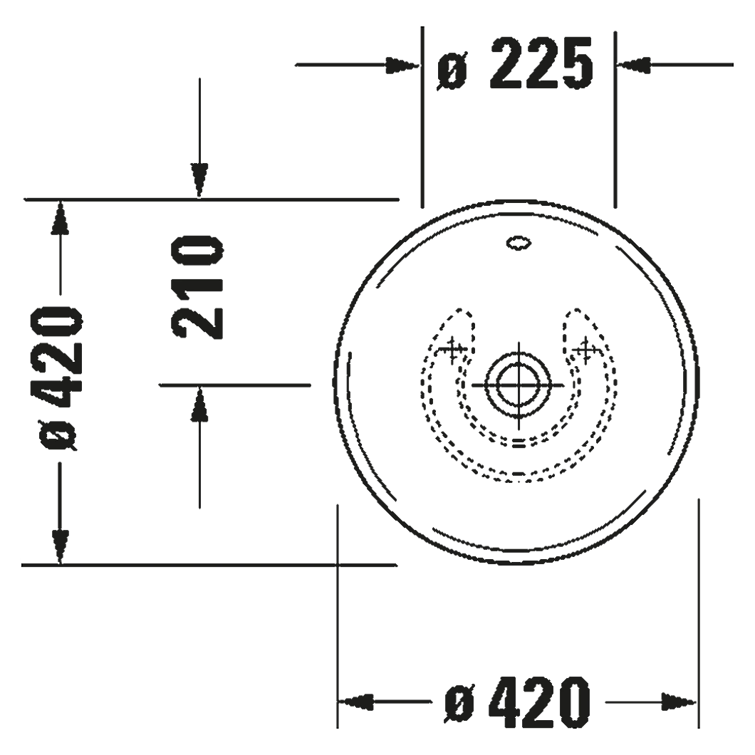 Duravit Bacino 42 Cm Beyaz Parlak Armatür Deliksiz Çanak Lavabo 2