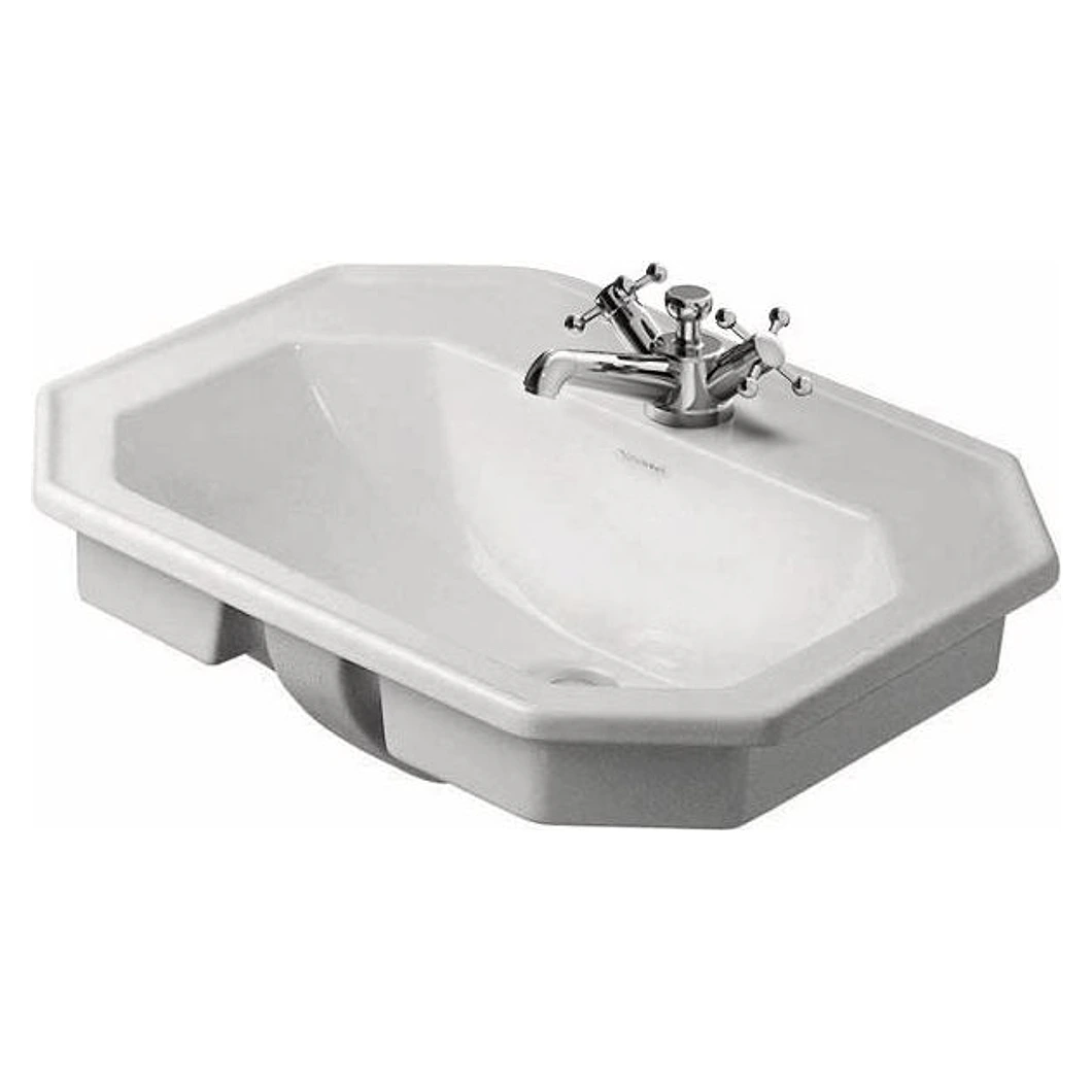 Duravit 1930 58 Cm Beyaz Parlak Tek Armatür Delikli Tezgah Altı Lavabo