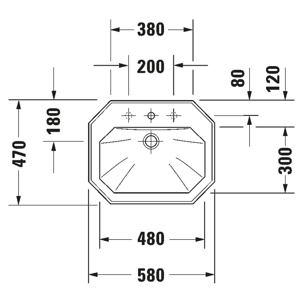 Duravit 1930 58 Cm Beyaz Parlak Tek Armatür Delikli Tezgah Altı Lavabo 2