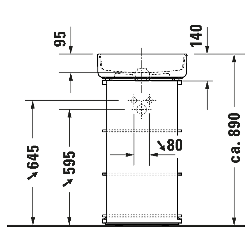 Duravit Bento Starck Box 46 Cm Beyaz Parlak Çanak Lavabo 2
