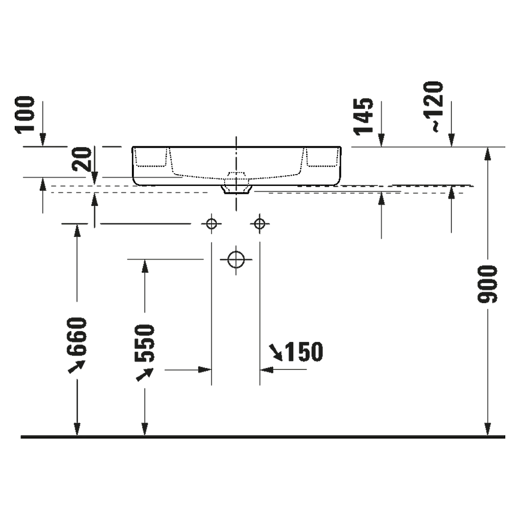 Duravit Bento Starck Box 65 Cm Beyaz Parlak Çanak Lavabo 2