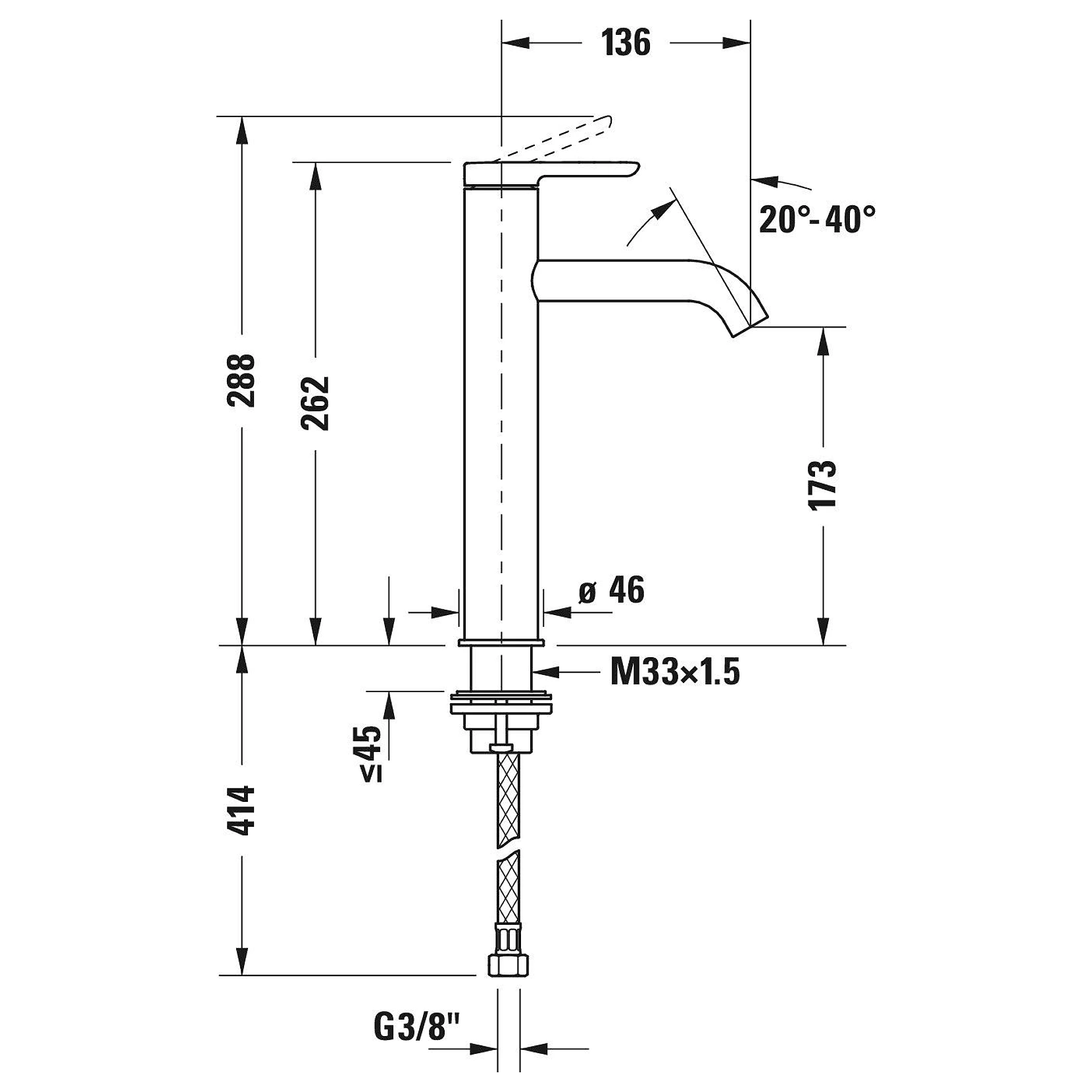 Duravit C.1 Krom Ekstra Yüksek Lavabo Bataryası 2