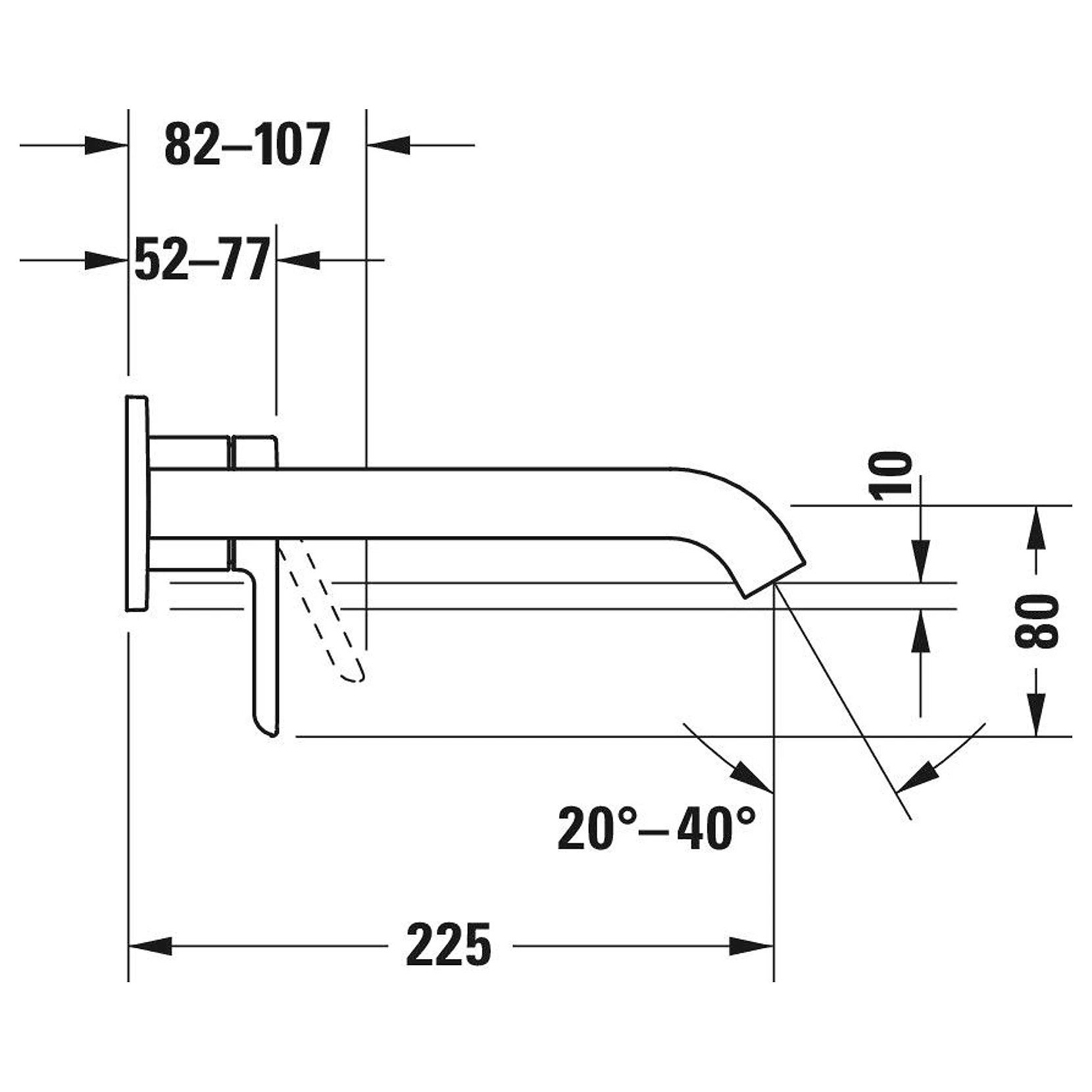 Duravit C.1 Uzun Çıkışlı Siyah Mat Ankastre Lavabo Bataryası 2